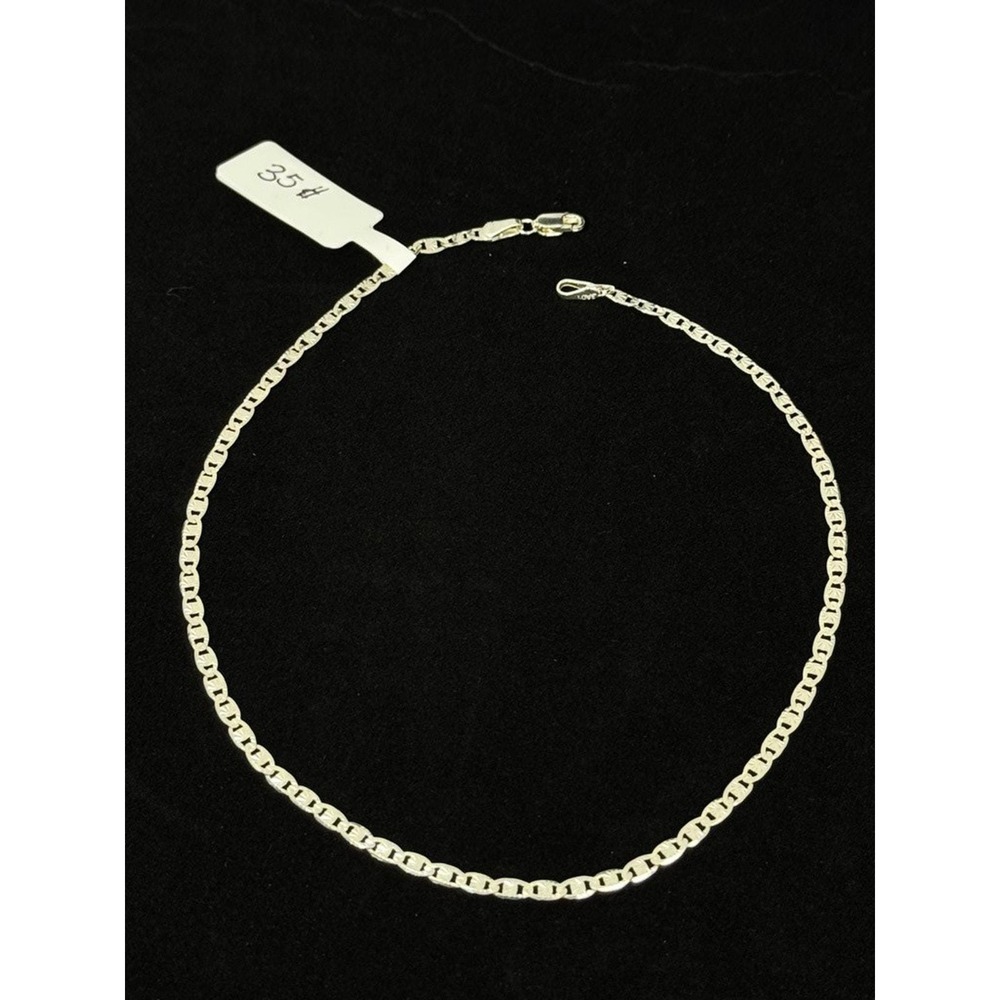Sterling Silver Mariner Link brazalet 12 Inch 2.6mm Diamond Cut 2.7g